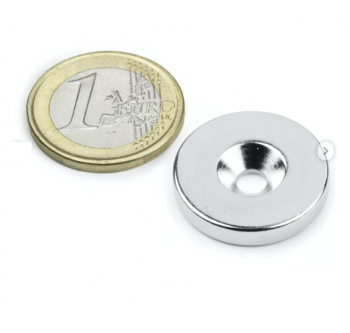 Μαγνήτης δίσκου Ø 23 mm, με τρύπα ύψος 4 mm